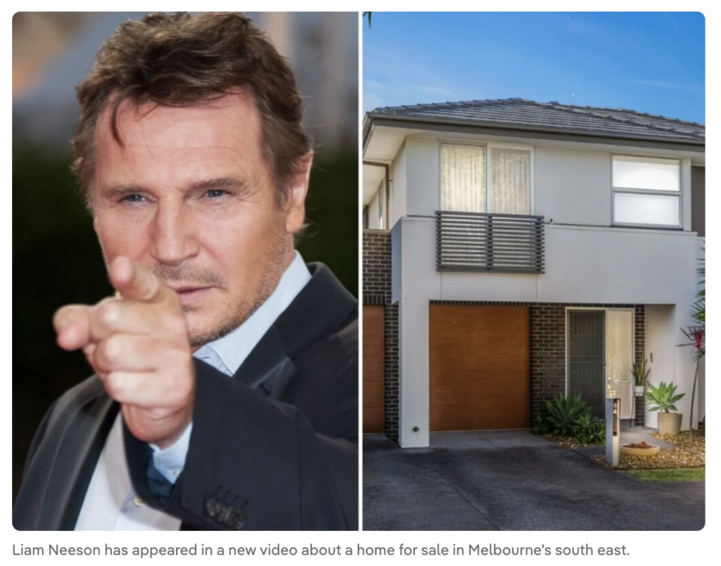 Liam Neeson as a real estate agent